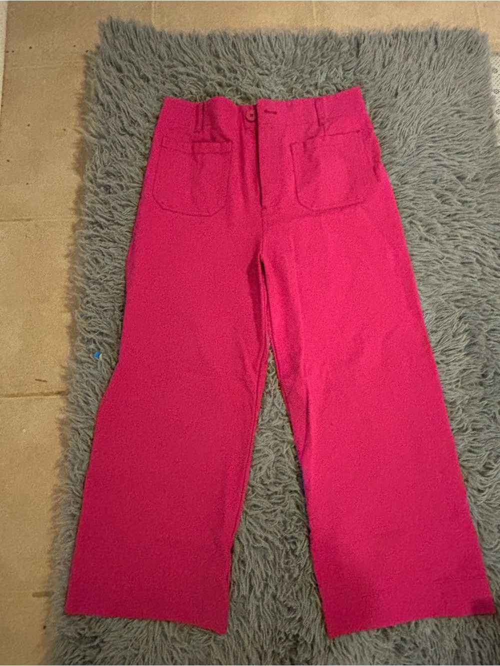 Women's High-Waist Wide Leg Trousers - Pink